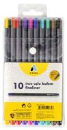 Adel Prime İnk Fineliner Keçe Uçlu Kalem 0.4Mm Klasik 10 Renk (2201000102) - 1