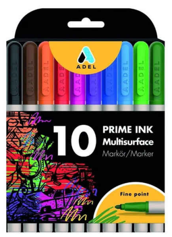 Adel Prime İnk Multisurface Permanent Markör 10 Renk (2201000106) - 1