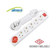 Almera 9260205 6Lı Anahtarlı Topraklı Priz 5M - ALMERA