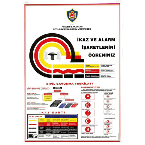 And Sivil Savunma İkaz Ve Alarm İşaretleri 50X70 - 1