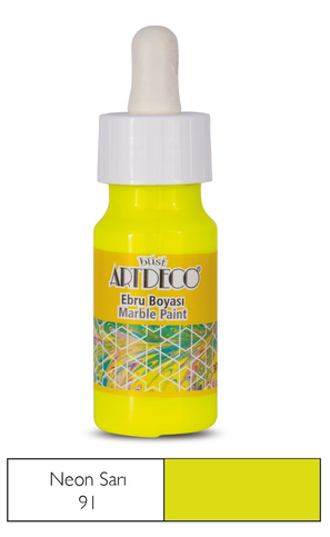 Artdeco 016B Ebru Boyası 91 Neon Sarı 30Ml - 1