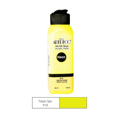 Artdeco 70R Akrilik Boya 910 Neon Sarı 140Ml - 1