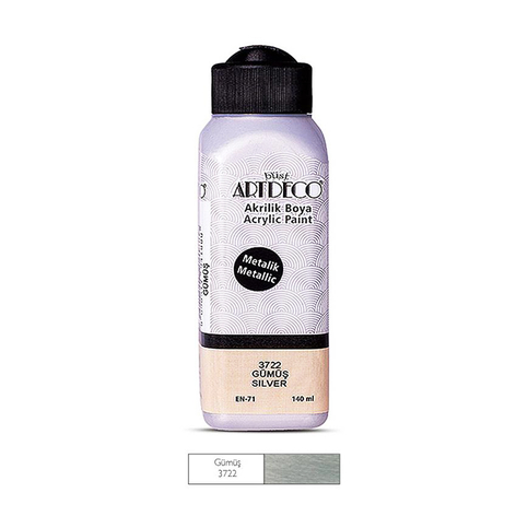 Artdeco 71R Metalik Akrilik Boya 3722 Gümüş 140Ml - 1