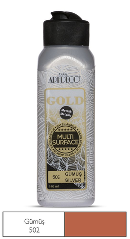 Artdeco 71R Gold Metalik Akrilik Boya 502 Gümüş 140Ml - 1