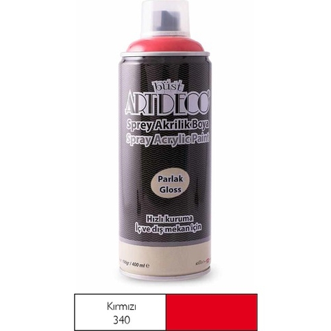 Artdeco Sprey Akrilik Boya 340 Kırmızı 400Ml (Y-400) - 1