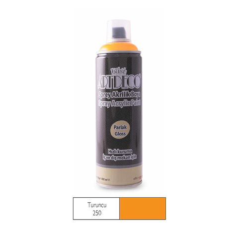 Artdeco Sprey Akrilik Boya 250 Turuncu 400Ml (Y-400) - 1