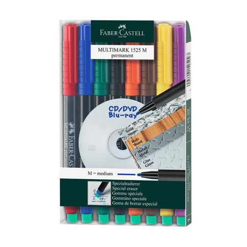 Faber-Castell Asetat-Cd Kalemi M 8 Renk (152509) - 1