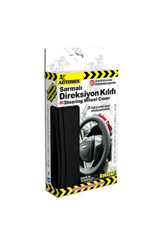 Automix 39509 Sarmalı Direksiyon Kılıfı Düz Siyah - 1