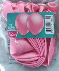 Balonevi Metalik Balon Pembe 12Li (8655) - 2