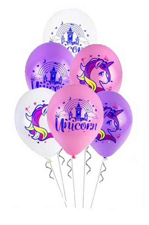 BALONEVİ RAİNBOW UNİCORN BASKILI BALON 8Lİ (7962) #2