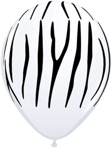 BALONEVİ ZEBRA BASKILI BALON BEYAZ 8Lİ (8075)