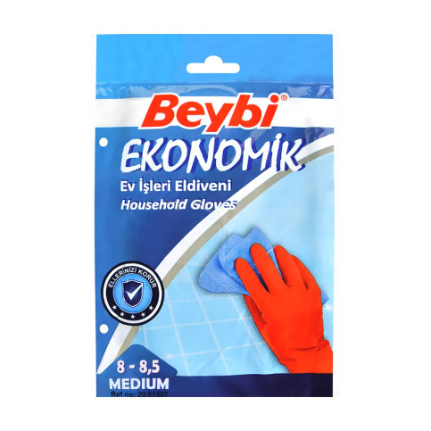 Beybi Ekonomik Bulaşık Eldiveni Small Kırmızı - 1