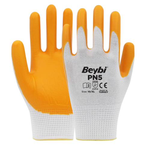 Beybi Pn5 Polyester Örme Nitril Ediven Sarı No:10Xl - 1