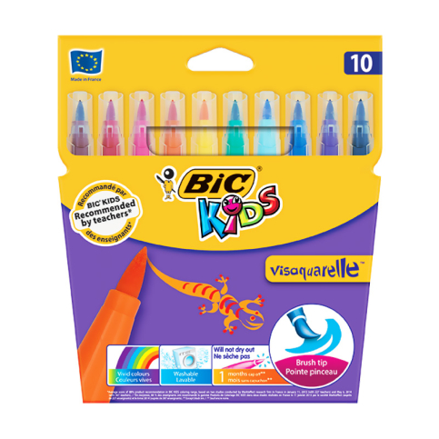 Bic Kids Visa Fırça Uçlu Keçeli Kalem 10 Renk (828964)(8289641) - 1