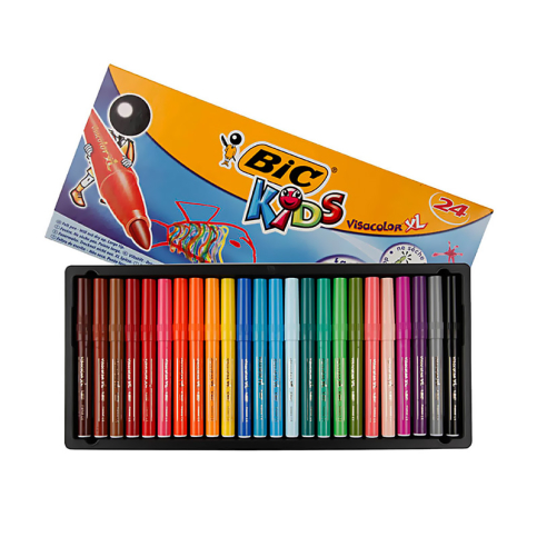 Bic Kids Visa Yıkanabilir Jumbo Keçeli Kalem 24 Renk (829005)(8290053) - 1