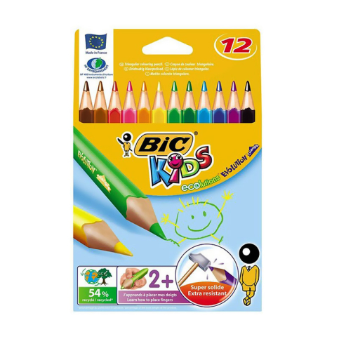 Bic Evolution Jumbo Kuru Boya 12 Renk (8297356)(82973511) - 1