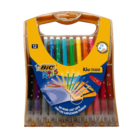 Bic Kids Couleur Yıkanabilir Keçeli Kalem 12 Renk Plastik Kutu (933964) - 1