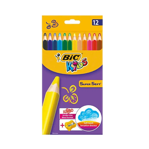 Bic Kids Soft Kuru Boya 12 Renk+Kalemtraş (93396) - 1