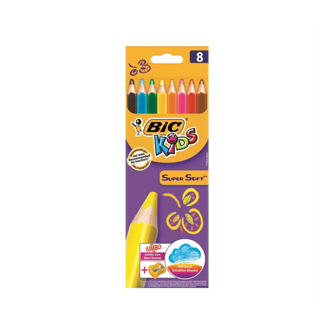 Bic Kids Soft Kuru Boya 8 Renk+Kalemtraş (895921) - 1