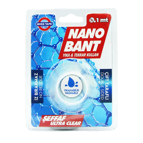 Boss Tape 2589 Çift Taraflı Yıkanabilir Nano Bant 19Mmx1M - 1