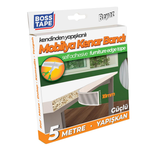 Boss Tape 6631 Mobilya Kenar Bandı 18Mmx5M Beyaz - 2