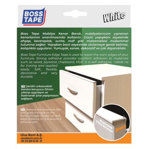 Boss Tape 6631 Mobilya Kenar Bandı 18Mmx5M Beyaz - 4