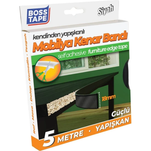 Boss Tape 6648 Mobilya Kenar Bandı 18Mmx5M Siyah - 4