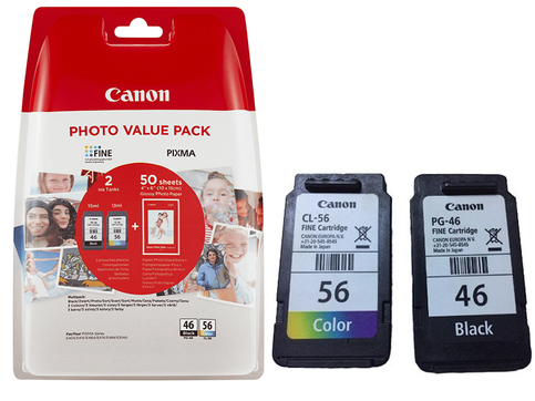 Canon Pg-46 Cl-56 Siyah Renkli Kartuş (Kağıt Hediyeli (Pixma E404) - 1