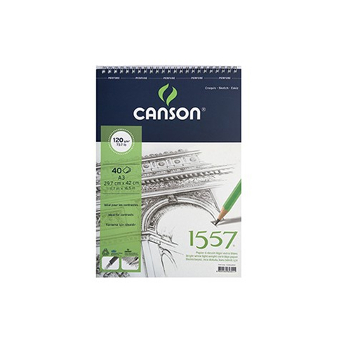 Canson 1557 Üstten Spiralli Çizim Bloğu A3 40 Yaprak 120Gr - 1