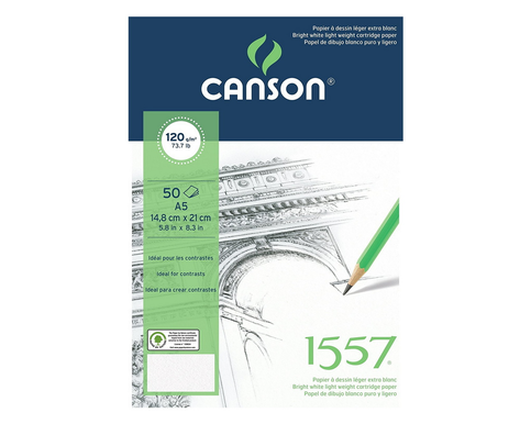 Canson 1557 Üstten Spiralli Çizim Bloğu A5 40 Yaprak 120Gr - 1