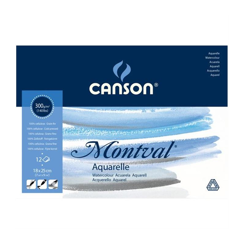 CANSON MONTVAL ÇİZİM BLOĞU 18x25 12 YAPRAK 300gr (807317)