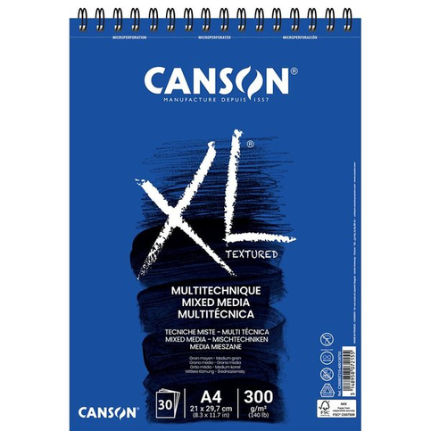 Canson Xl Mix Media Spiralli Çizim Bloğu A4 30 Yaprak 300Gr - 1