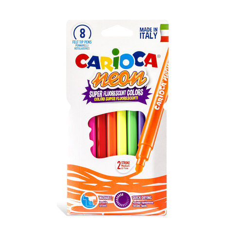 Carioca 42785 Neon Süper Yıkanabilir Keçeli Kalem 8 Renk - 2