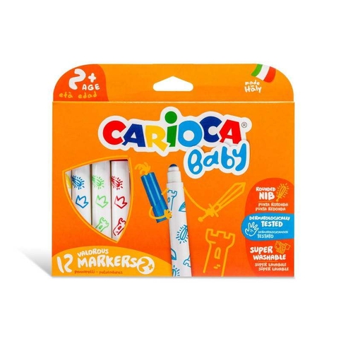 Carioca 42814 Baby Jumbo Yıkanabilir Keçeli Kalem 12 Renk - 1