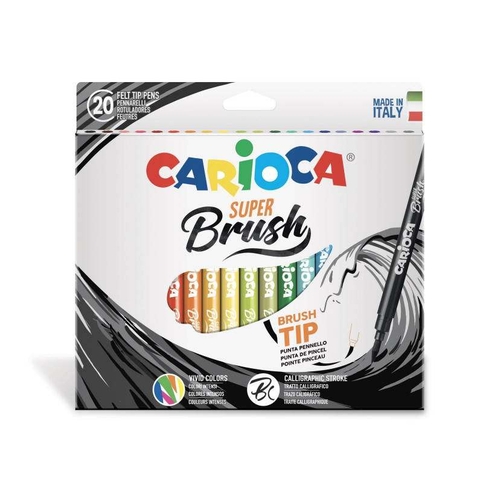 Carioca 42968 Süper Brush Fırça Uçlu Keçeli Kalem 20 Renk - 1