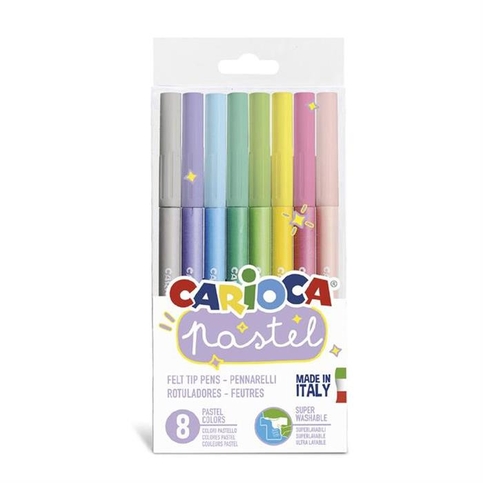 Carioca 43032 Pastel Süper Yıkanabilir Keçeli Kalem 8 Renk - 2