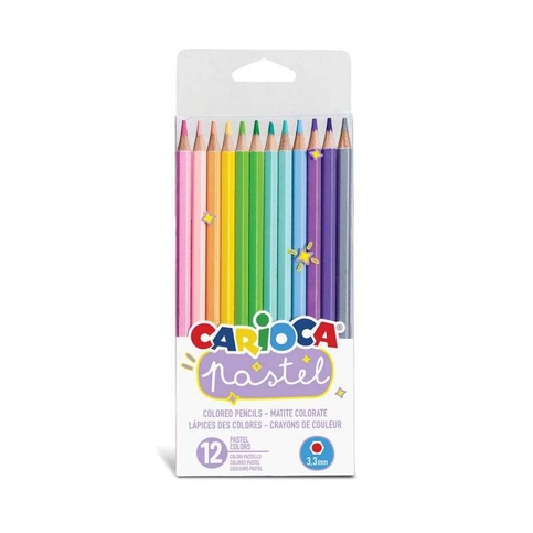 Carioca 43034 Pastel Renkler Kuru Boya Kalemi 12 Renk - 1