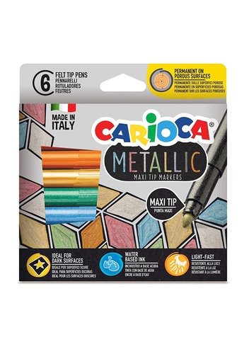 Carioca 43161 Metalik Jumbo Keçeli Kalemi 6 Renk - 2