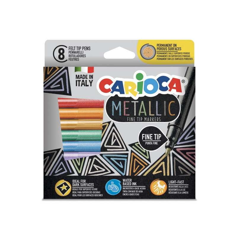 CARİOCA 43162 METALİK KEÇELİ KALEMİ FİNE 8 RENK