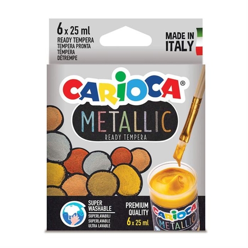 Carioca Ko026 Metalik Tempera Sulu Boya Yıkanabilir 6X25Ml 6 Renk - 2