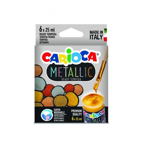 Carioca Ko026 Metalik Tempera Sulu Boya Yıkanabilir 6X25Ml 6 Renk - 1