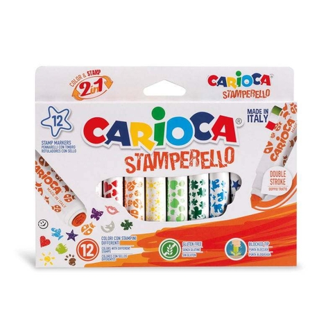 Carioca 42240 Stamperello Keçeli Kalem+Damga 12 Renk - 1