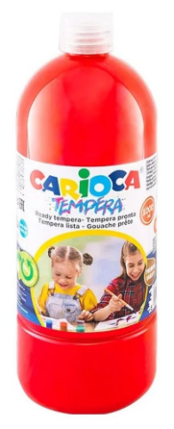 Carioca Tempera Yıkanabilir Boya Kırmızı 1000Ml (40430/10) - 1