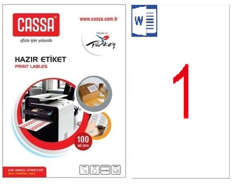 Cassa Laser Etiket 210X297Mm 1X100 100 Adet - 1