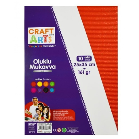 Craft&Arts Simli Oluklu Mukavva 25X35 10Lu - 1