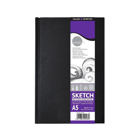 Daler Rowney Simply Sert Kapak Sketch Book A5 54 Yaprak 100Gr Siyah (482154500) - 1