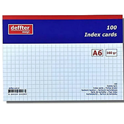 Deffter 64208-3 İndeks Kart A6 Kareli Beyaz 100Lü 170Gr (Kartoteks) - DEFFTER
