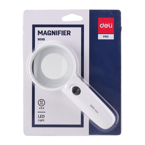 Deli 9098 3.0X Işıklı Büyüteç 60Mm Beyaz - 1