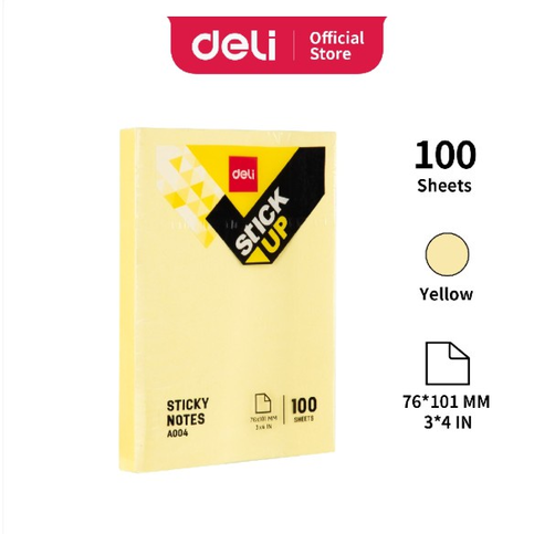 Deli A00553 Yapışkanlı Küpnot Kağıdı 76X126 100 Yaprak Sarı - 1