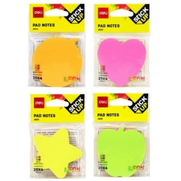 Deli A03202 Yıldız-Kalp Yapışkanlı Not Kağıdı 20 Yaprak 4 Renk - DELİ